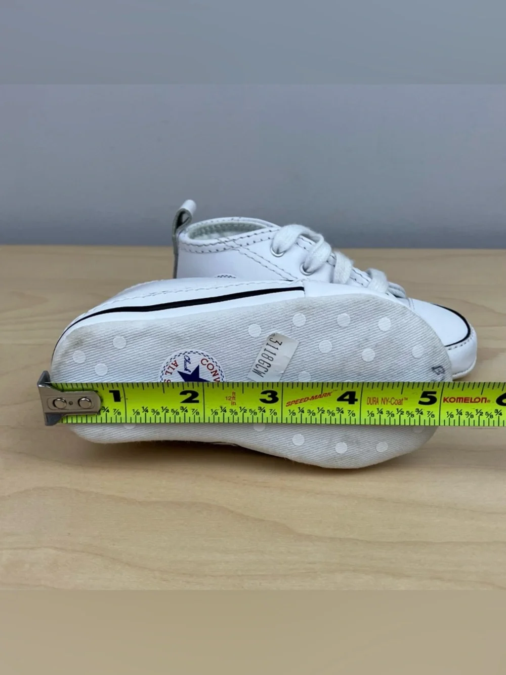 Converse Baby Size 4 Crib All Star Chuck Taylor High Top White Leather Shoes